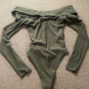 Long sleeve off the shoulder bodysuit